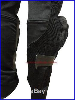 Men's Mesh Leather Racing Motorcycle Pant WithKnee Sliders Armor New Size 28 to 44