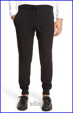 Men's Michael Kors Leather Trim Jogger Pants Size Medium -Black NWT