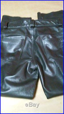 Men's New Black Leather Pants Sz34