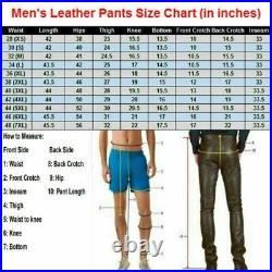 Men's Nightclub Wear Genuine Lambskin Real Leather Pant Black Basic Trouser