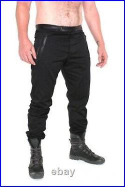 Men's Pants twill leather trousers Black LGBT Skinny fit LGBT Jeans Folsom Bluf