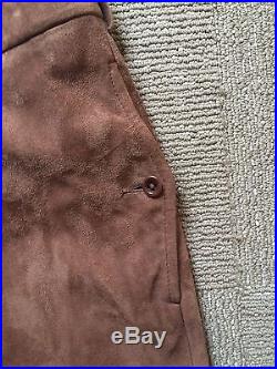 Men's Polo Ralph Lauren 100% Suede Leather Pants Size 38x30 EUC