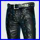 Men-s-Real-Cowhide-Waxed-Black-Leather-Pants-Side-Lacing-Jean-Trouser-Cuir-Braun-01-lkv