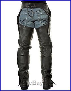 Men's Real Leather Chaps Bikers Leather Chaps