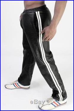 Men's Real Leather Jogging Pants Real Leather Sports Trousers + FREE GIFT