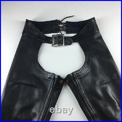 Men's RoB Amsterdam Pants Leather Casual Black Size 31x32