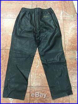 Men's Sean John Black/Wheat 100% Genuine Leather Pants