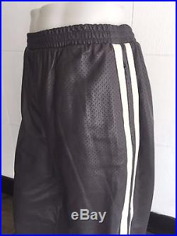 Men's Sean John Dk. Grey/OffWhite 100% Genuine Baby Lamb Leather Pants