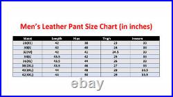 Men's Slim Fit Genuine Leather Pants Casual Lambskin Black Trousers Biker Pants