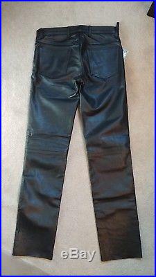 Men's Tschul Black Leather Pants Jeans slim fit NWT from Germany