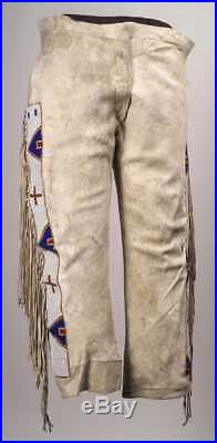 Men's Unique Western Handmade Super Suede Leather Fringes Pant / Trouser