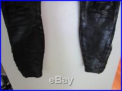 Men's Vintage Black Leather Breeches Pants Cropped Rear Zip Folsom Mr S RoB 29