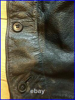 Men's Vintage Swedish Black Leather Motorcycle Trousers Dispatch Riders