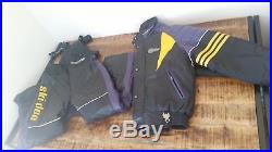 Men's Vtg Multi-Color Leather SKI-DOO Sno-Gear Snowmobile Suit Jacket Pants Sz-M