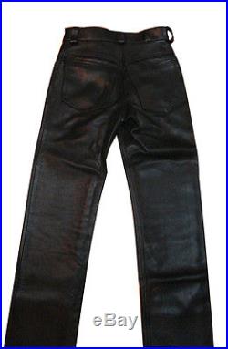 Men's Without Knee Seams Genuine Leather Pant 05 Pockets Jeans New Size 28 to 44