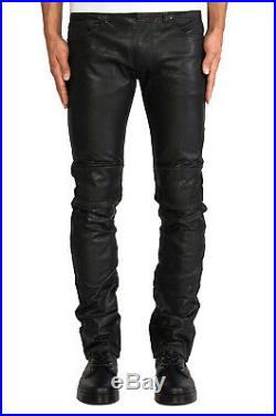 Men's black leather pants lambskin dress casual Party sizes 28 30 32 34 36 38