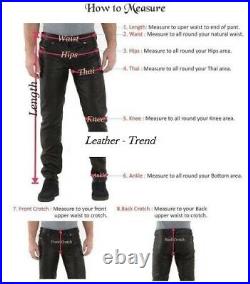 Men's black leather pants lambskin dress pants sizes 28 30 32 34 36 38 KLMO095