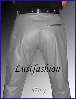Men s leather pants GREY leather trousers NEW / carpenter leather pants grey