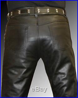 Men`s leather pants black /Designer leather pants 30 31 32 33 34 36 38 40 42 44