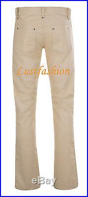Men`s leather pants new beige leather trousers NEW jeans Lederjeans beige