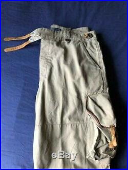 Men's vintage Polo Ralph Lauren military cargo pants leather straps size 36x33