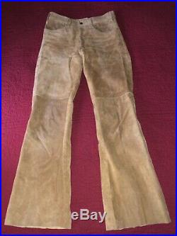 Mens 30 32 vintage Levis Big E suede leather pants 31 32.5