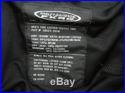 Mens 36 Harley Davidson FXRG black leather padded motorcycle pants