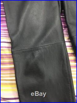 Mens ALFANI Size 30 Waist 30 Length Black Leather Pants Tomasso MSRP $295 BNWT