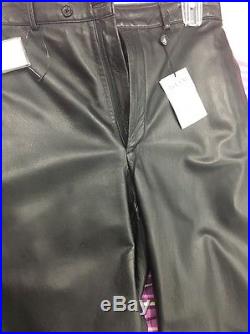 Mens ALFANI Size 30 Waist 30 Length Black Leather Pants Tomasso MSRP $295 BNWT