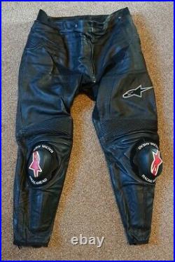 Mens Alpinestar Black Motorbike Leather Pants Size 56