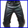 Mens-Biker-Jeans-Real-Black-Cow-Leather-Sleek-And-Sexy-501-Style-Pants-Trouser-01-on