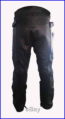 Mens Biker Trousers CE Armoured Motorbike Black Stylish Leather Motorcycle Pants