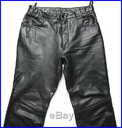 Mens Black Leather Pants Jeans Size 32 Inseam 31