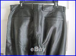 Mens Country Road Black 100% Leather Motorcycle Pants Jeans 38 x 33 Buttery Soft