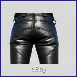 Mens Cowhide Real 100% Leather Pants Designs Bikers Motorcycle Pant