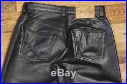 Mens DIESEL Genuine Real Heavy Leather Biker Style Trousers sz W34 L33