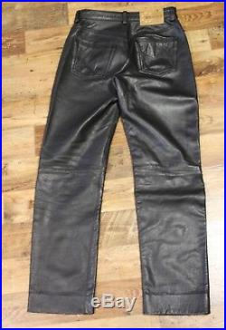 Mens DIESEL Genuine Real Heavy Leather Biker Style Trousers sz W34 L33