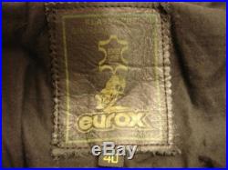 Mens EURO 40 32 Black Leather EUROX Armour Biker Motorcycle Trousers Pants Bibs