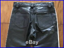 Mens Expectations London Leather Pants Trousers 32x29 Black