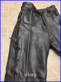 Mens First Genuine Leather Pants Size 28