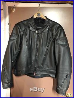 Mens FirstGear Leather Motorcycle Jacket AND Matching Leather Pants Size 48J 38p