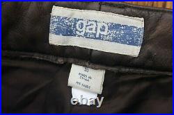 Mens Gap Distressed Faded Brown Leather Pants Jeans 33x32 Thrashed Wearable 2002