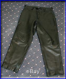 Mens Giorgio Armani Black Lambskin Leather Pants Size 34 L