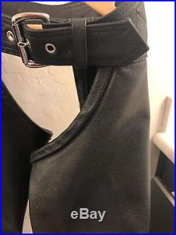 Mens HEAVY Leather Chaps Motorcycle Gay