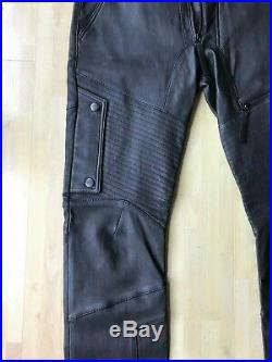 Mens Helmut Lang Black Leather Moto Pant W34 L31 MSRP $1795