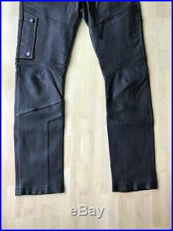 Mens Helmut Lang Black Leather Moto Pant W34 L31 MSRP $1795