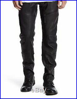 Mens Helmut Lang Trace Black Leather Moto Pant W33 L31 MSRP $1795