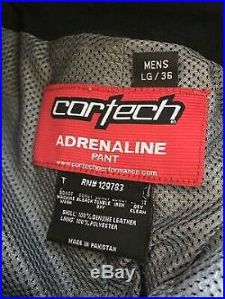 Mens Leather Cortech Adrenaline Motorcycle Pants Large Black Free Shipping
