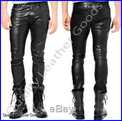 Mens Leather Jeans Thigh Fit Outrageously Luxury Pants Trousers F2 L/36