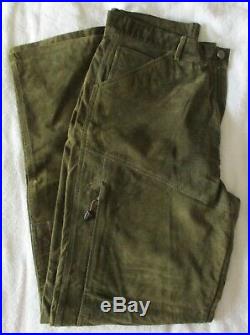 Mens Leather M Julian 100% Suede Leather Pants, Size 32, Olive Green